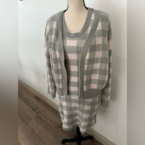 Sincerely Jule’s Plaid Women's Sweater Two Piece Set